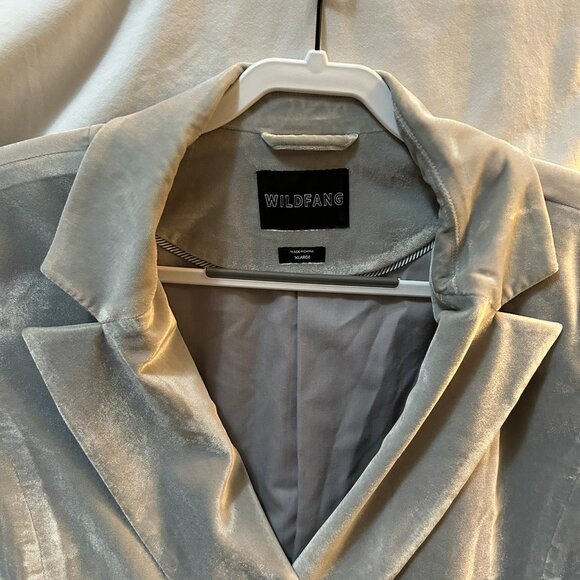 Wildfang Empower Double Breasted Blazer - Silver Velvet - XL - Picture 2 of 7